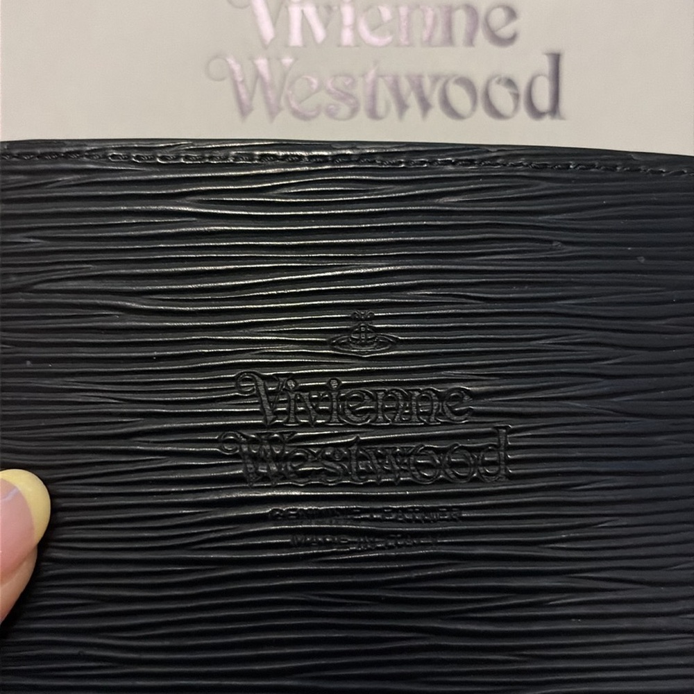 Black Leather Card Holder Vivienne Westwood - Picture 2 of 3